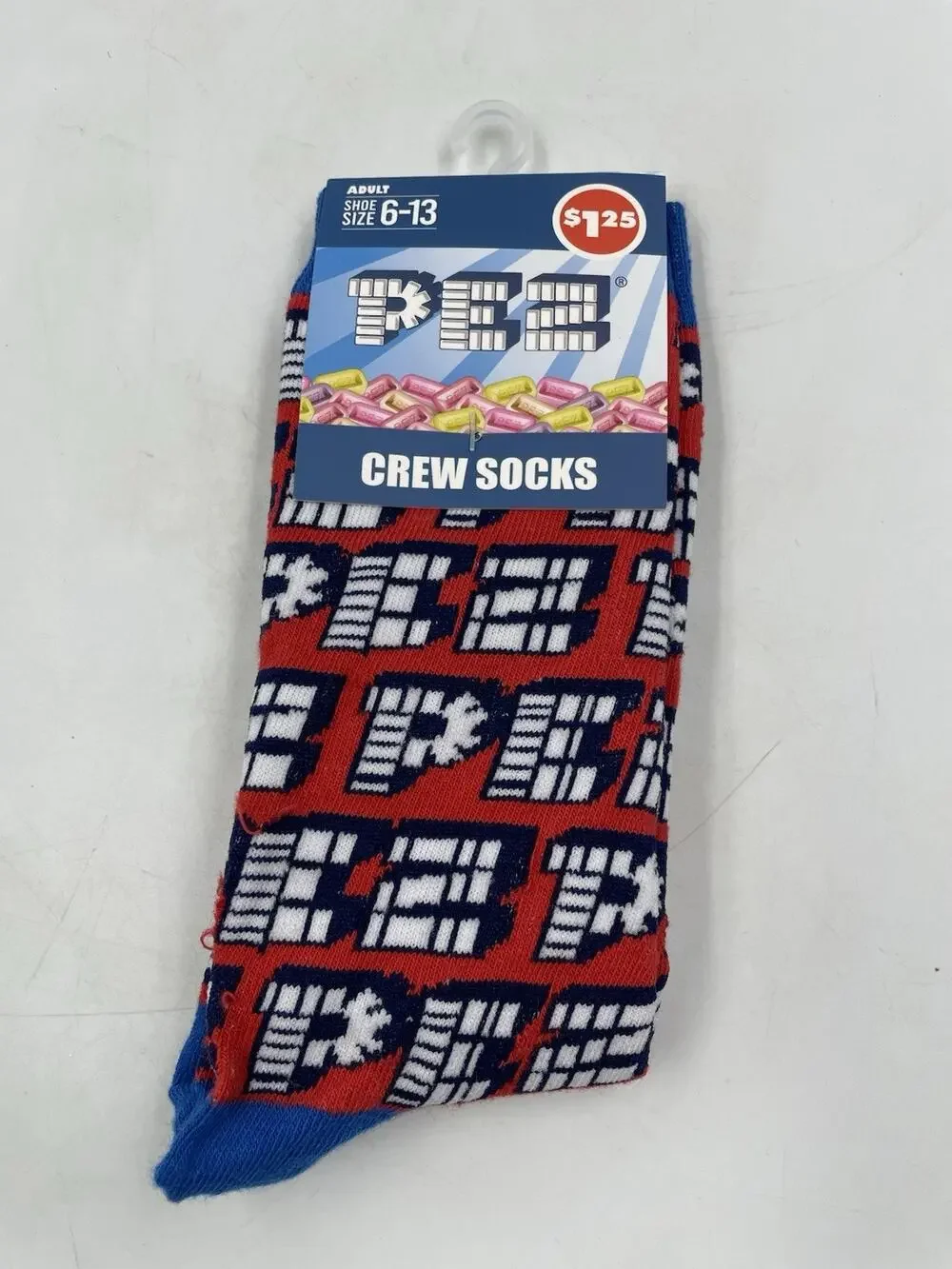 Pez Men's Novelty Crew Socks 1 Pair Multicolor Shoe 6-13